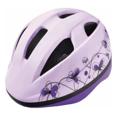 Casco Bambina Viola con Fantasia Flowers 48-52cm - Certificato EN1078