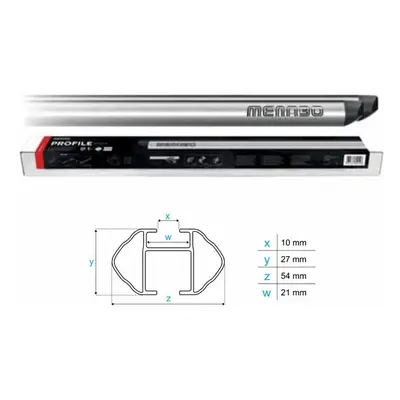 Barra Portapacchi in Alluminio Argento 54x21mm - Taglia M, Sistema RACK SYSTEM