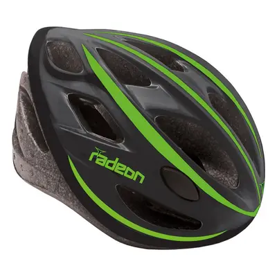 Casco RADEON Nero/Verde Taglia Unica 58-61 cm, 240g, 22 Fori, Tecnologia In-Moulding, Certificat