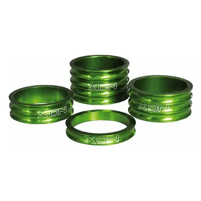 Kit Spessori Manubrio 28,6mm in Alluminio Verde - 4 Pezzi XON, Misure 5mm, 10mm, 15mm, 20mm