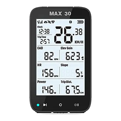 Ciclocomputer Max 30 GPS Nero con 47 Funzioni di Monitoraggio e Altimetro Barometrico