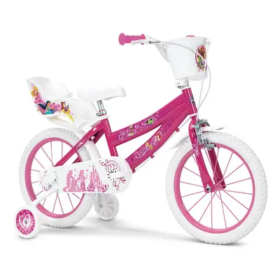 Bicicletta Disney Rosa 16' per Bambine 4-7 Anni con Stabilizzatori e Ruote con Camera d'Aria