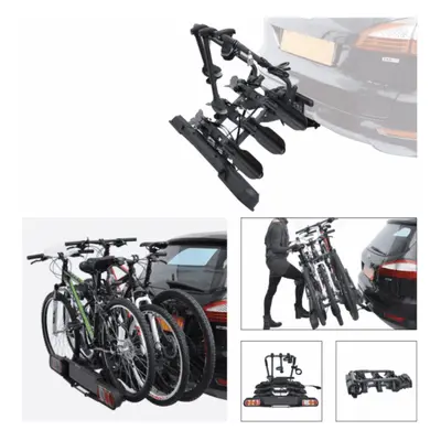 Portabici Gancio Traino Pure Instinct Richiudibile per 4 Bici, Compatibile con FAT Bikes e Trasf