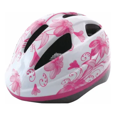 Casco Bambina Fiorato Bianco e Rosa 48-52cm - Certificato EN1078