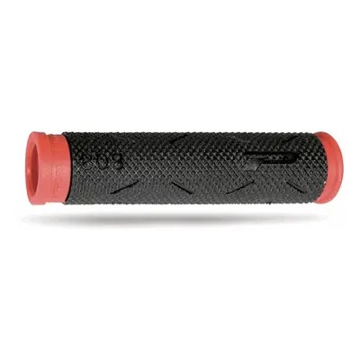 Manopole MTB Soft Touch 125mm in Gomma Nero/Rosso con Antivibrazione e Presa Antiscivolo