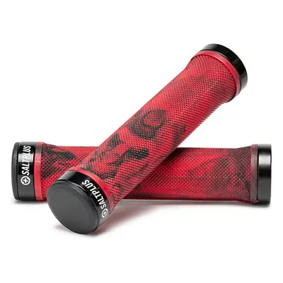 Maniglie con Serratura Rosso/Nero per BMX, Design Senza Flangia, Materiale Kraton