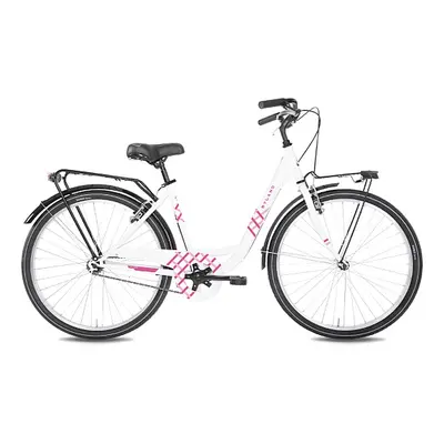 Bicicletta Vicolo 24.1 Bianco-Fucsia 24' 1V con Telaio in Acciaio e Freni V-Brake