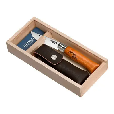 Set Coltelli Opinel N.8 con Lama in Acciaio al Carbonio, Fodero e Astuccio in Legno - 4 Pezzi