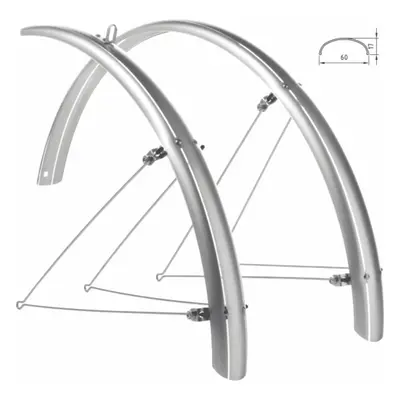 Parafanghi Argento 26' 60mm in Policarbonato per Bici Urban - Kit Completo