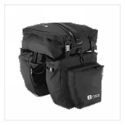 Set Borse Turismo B-RACE 37L in Poliestere 600D Nero, Water-Resistant e Resistente per Viaggi in