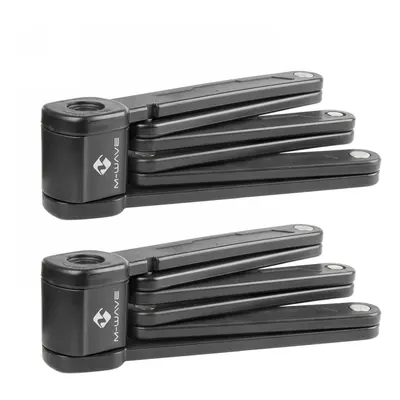 Set di 2 Lucchetti Pieghevoli M-Wave F 875/6 Twin con Supporto Nero - Serrature Compatte in Acci