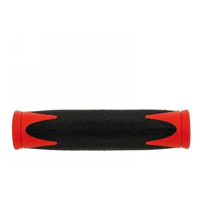 Coppia Manopole VELO 130mm Nero/Rosso con Comfort e Assorbimento Urti, Impugnatura Bicomponente 