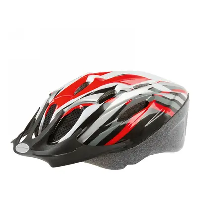 Casco Bici Rosso Ventura Taglia L (58-61 cm) con Visiera, Rete Antizanzare e Adesivi Riflettenti