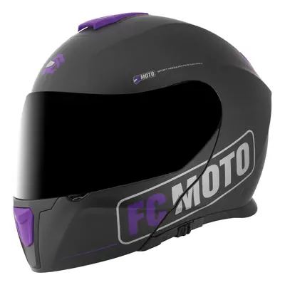 FC-Moto Novo Straight Casco, nero-porpora, dimensione per uomo