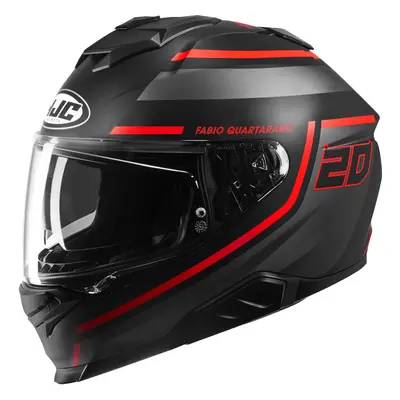 HJC i71 FQ 20 Casco, nero-rosso, dimensione per uomo