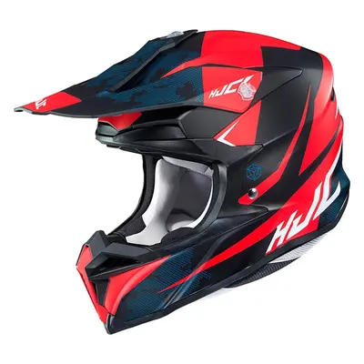 HJC i50 Tona Casco di motocross, nero-rosso, dimensione per uomo