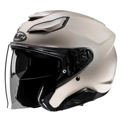 HJC F31 Solid Casco Jet, nero-beige, dimensione per uomo