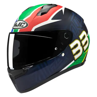 HJC C10 BB33 Casco, rosso-verde-blu, dimensione per uomo