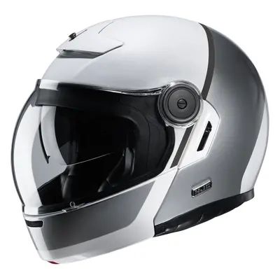 HJC V90 Mobix casco, bianco-argento, dimensione per uomo