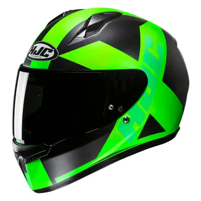 HJC C10 Tez Casco, nero-verde, dimensione per uomo