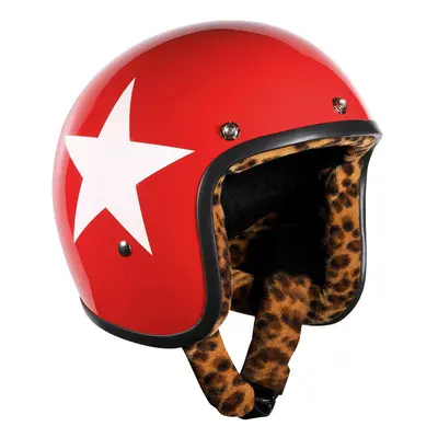 Bandit Jet Star Leo Casco Jet, rosso, dimensione per donne