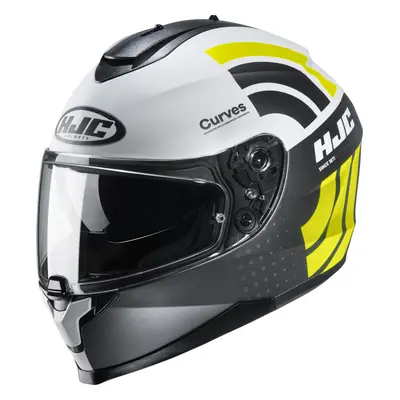 HJC C70 Curves casco, nero-bianco-giallo, dimensione per uomo