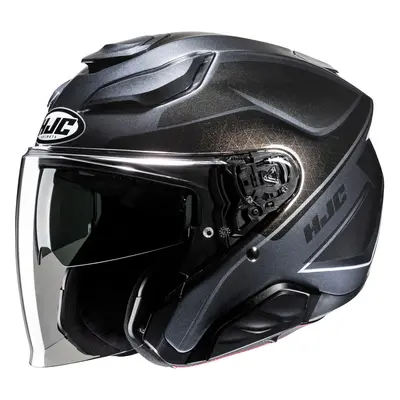 HJC F31 Ludi Casco Jet, nero-grigio-argento, dimensione per uomo