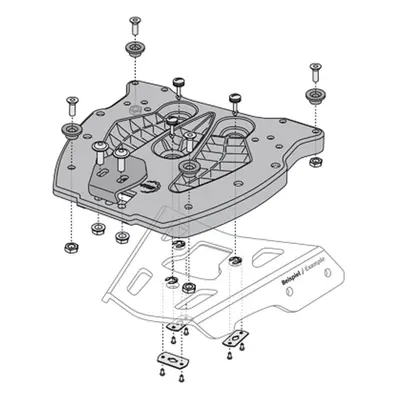 SW-Motech Piastra adattatore per ALU-RACK - Per bauletto TRAX. Nero., nero