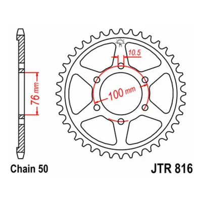 JT SPROCKETS Corona standard in acciaio 816 - 530