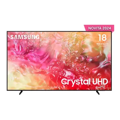 Samsung TV Crystal UHD 4K 75” UE75DU7170UXZT Smart TV Wi-Fi Black 2024, Processore Crystal 4K, 4