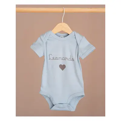 Body Stampa Collezione Nome Personalizzato 6-12 M / Celeste polvere