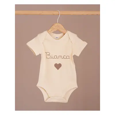 Body Stampa Collezione Nome Personalizzato 0-3 M / Crema