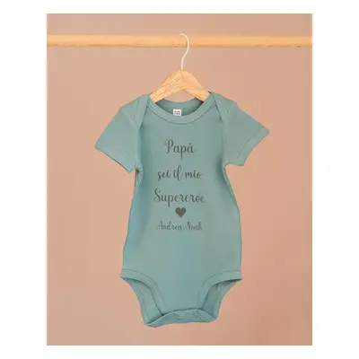 Body Collezione Stampa Dediche Speciali Verde Salvia / 6-12 M