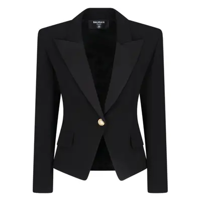 Balmain Blazer Monopetto In Crêpe