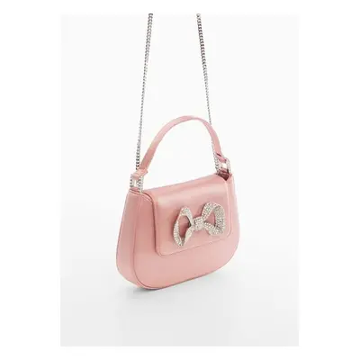 MANGO - Borsa falda fiocco strass rosa chiaro - Taglia unica - Donna