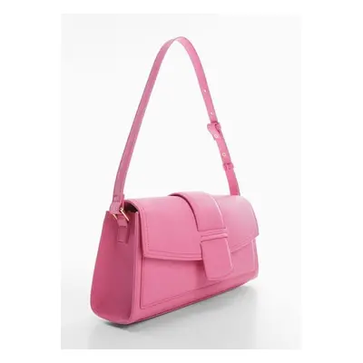 MANGO - Borsa rettangolare falda rosa bubblegum - Taglia unica - Donna