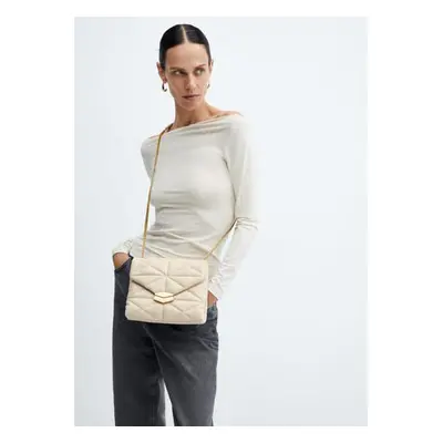 MANGO - Borsa trapuntata falda beige - Taglia unica - Donna