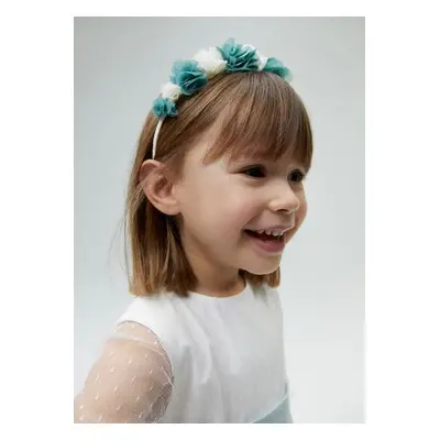 MANGO KIDS - Cerchietto fiori rilievo verde acqua - Taglia unica - Bambini