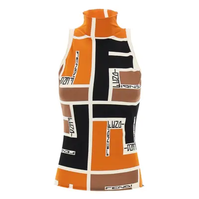 FENDI Top in Lycra con motivo FF Puzzle