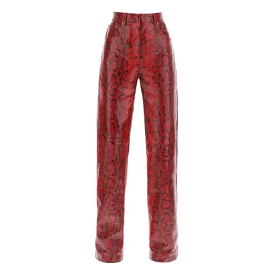 SPORTMAX Pantaloni Abete in pelle stampa pitone