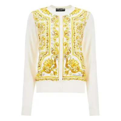 DOLCE & GABBANA Cardigan in seta stampa Maiolica