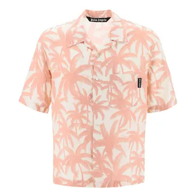 PALM ANGELS Camicia bowling con motivo Palms