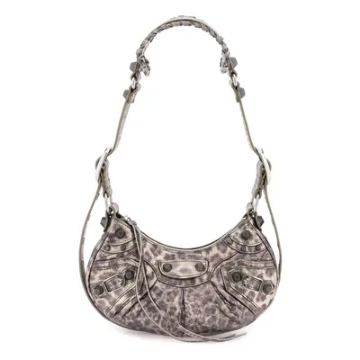 BALENCIAGA Borsa Le Cagole XS in pelle metallizzata stampa leopardo