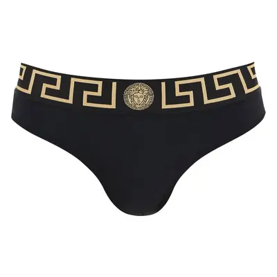 VERSACE Slip bikini con bordo Greca