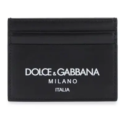 DOLCE & GABBANA Portacarte in pelle con stampa logo