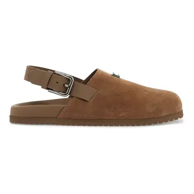 DOLCE & GABBANA Sabot in suede con placca logo