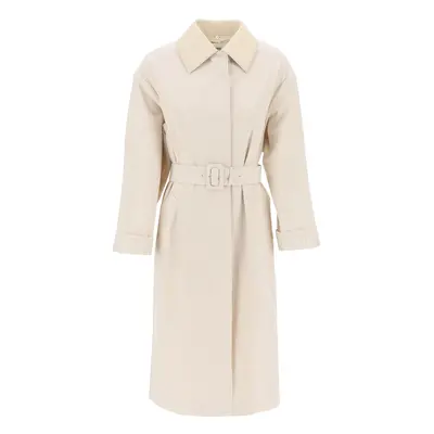 FENDI Trench con colletto in pelle removibile