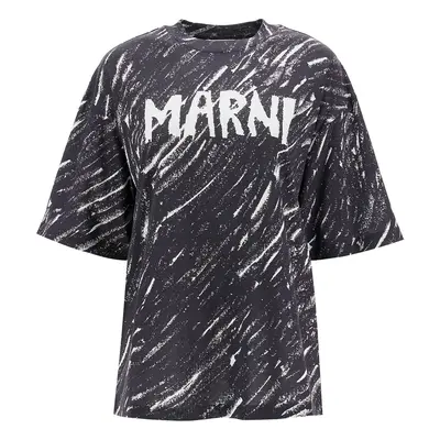 MARNI T-shirt logata con motivo astratto