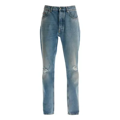 PALM ANGELS Jeans straight stampa monogram