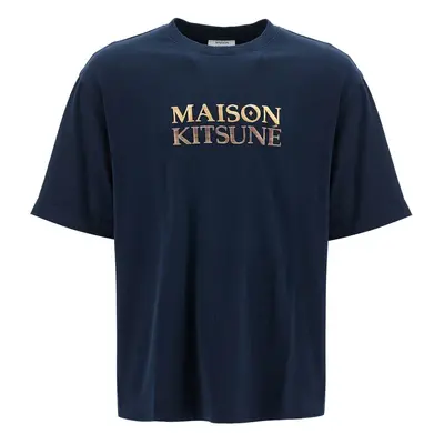 MAISON KITSUNE T-shirt oversize con logo ricamato